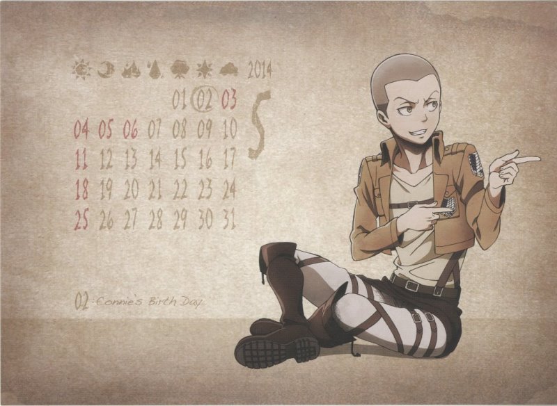 Calendar Shingeki no Kyojin 2014-2015